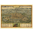 Rome Italy antique vintage city map. 1572 ancient map of the italian capital by Georg Braun and  Frans Hogenberg.