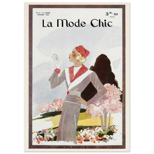 La Mode Chic old vintage fashion magazine cover from the 30s.