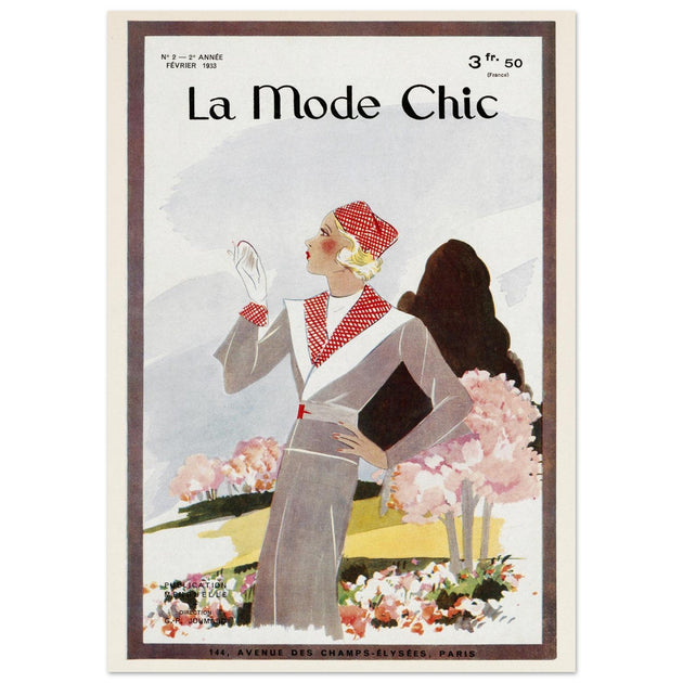 La Mode Chic old vintage fashion magazine cover from the 30s.