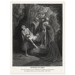 Gustave Dore The Bible engraving print . The Burial of Christ illustration .