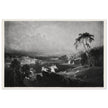 John Martin Paradise Lost Heaven – the Rivers of Bliss. Vintage mezzotint engraving .