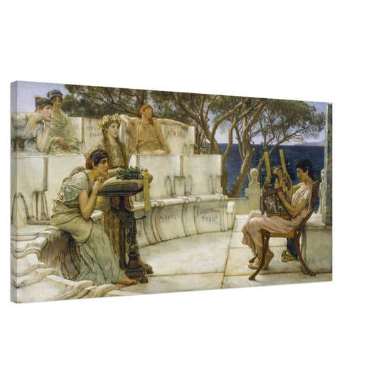 Sappho and Alcaeus painting by Lawrence Alma Tadema.