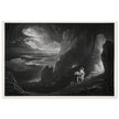 John Martin Paradise Lost vintage mezzoting engraving . Adam and Eve Driven Out of Paradise.