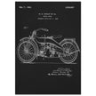 Vintage motorcycle patent by William S Harley founder of harley davidson.