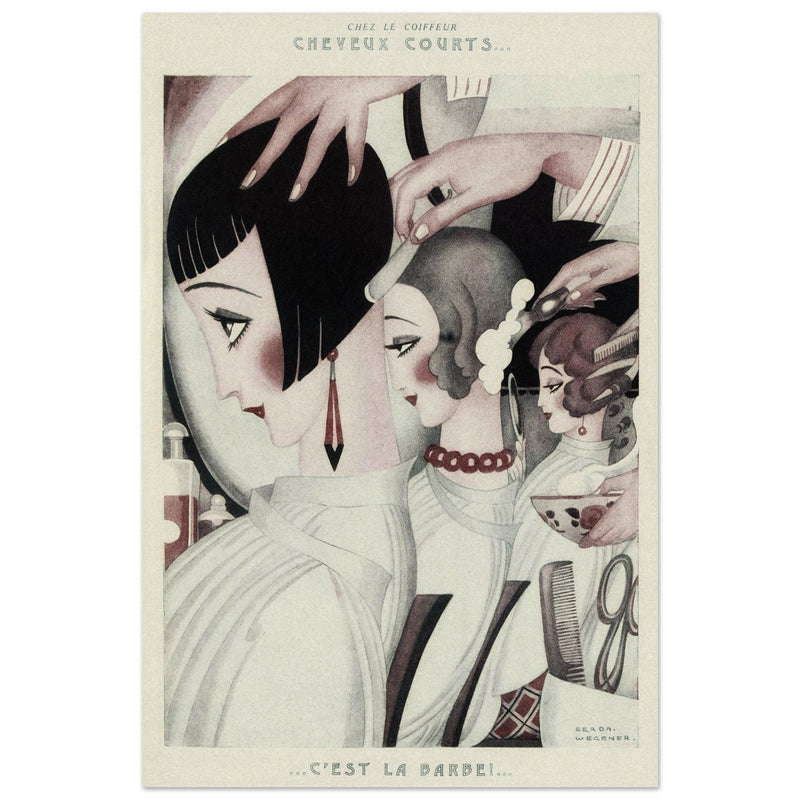 Chez le Coiffeur ( At the Hairdresser's ) by Gerda Wegener published by Fantasio vintage magazine.