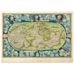 Ancient vintage old map of the world poster reproduction by Guillaume Le Testu 1555