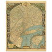 1939 New York City vintage map . High detail map of the Northeast of the United States.