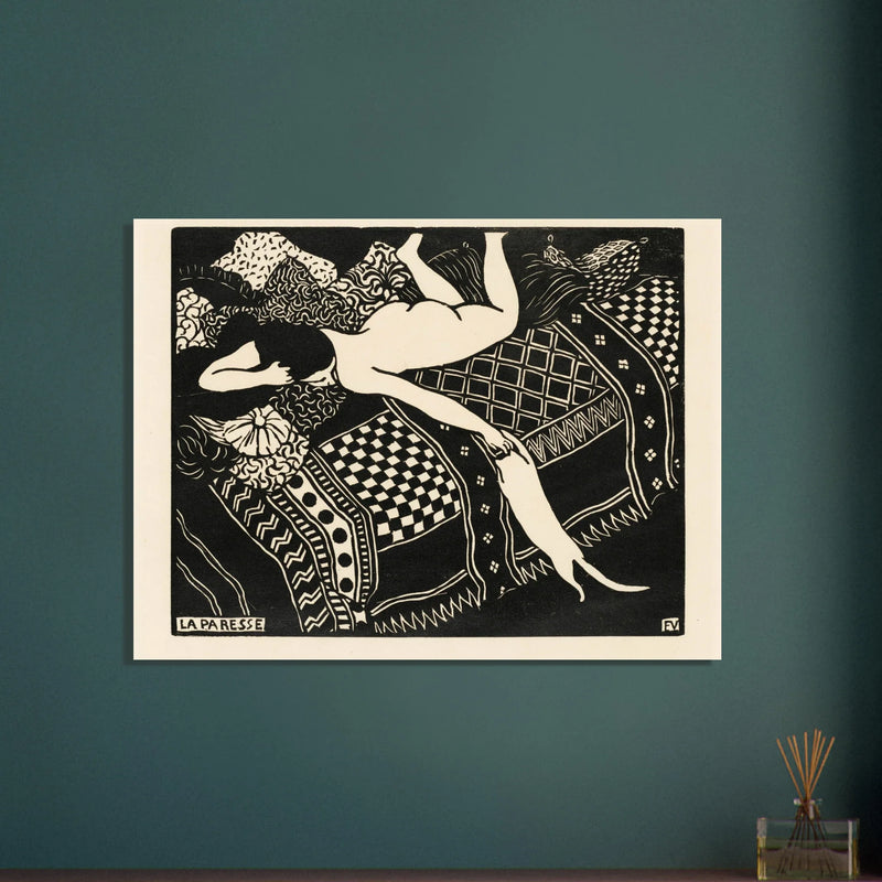 Laziness by Felix Vallotton 1896. Woman with cat.