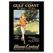 Gulf Coast vintage luxury travel poster. Travel luxury adverting print.