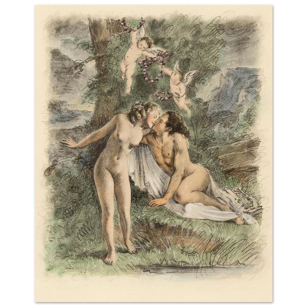 Paul Emile Becat erotic illustration Les Baiseres ( The Kisses )