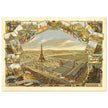 Exposition Universelle de Paris 1889. Eiffel Tower and Paris city view.