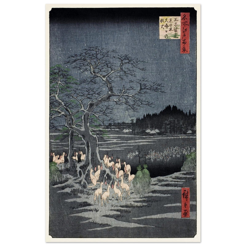 Fox Fires on New Year’s Eve at the Changing Tree in Oji by Utagawa Hiroshige