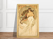 Art Nouveau Alphonse Mucha antique painting.