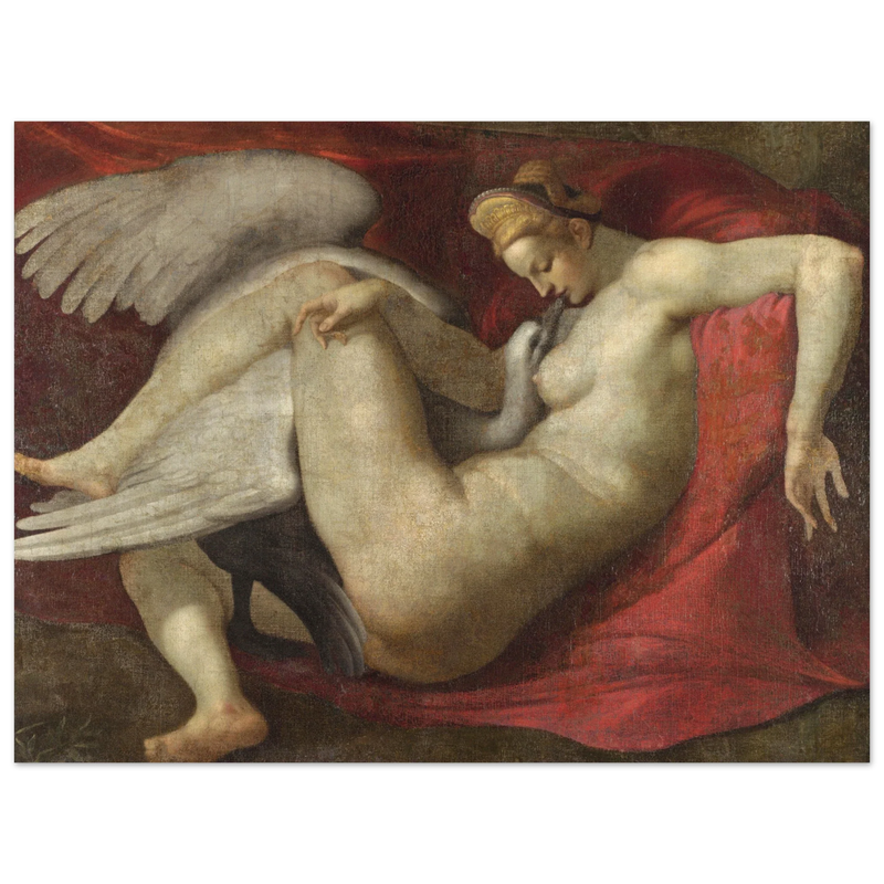 Leda and the Swan after Michelangelo 1530 copy of lost painting.