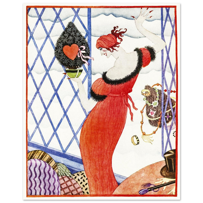 Hellen Dryden vintage illustration for a fashion magazine cover.