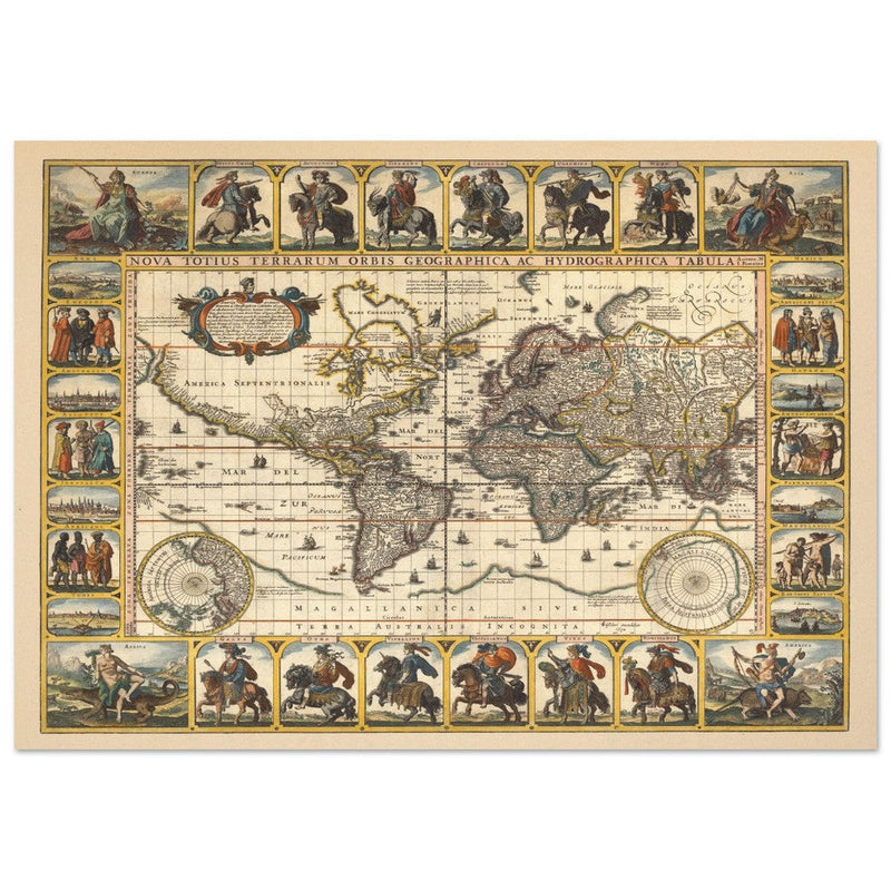 1652 Old World map Nova Totius Terrarum Orbis geographica ac hydrographica tabula by Nicolaes Visscher