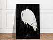 Egret in the rain by Ohara Koson woodblock print