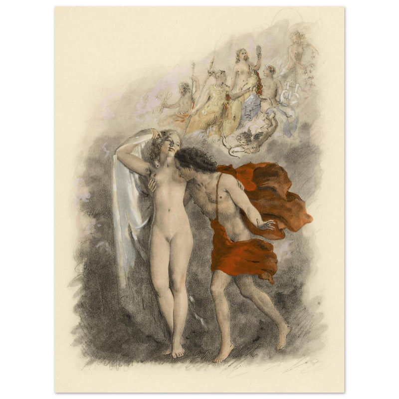 Paul Emile Becat erotic illustration Les Baiseres IV ( The Kisses ) Fourth Kiss. The New Olympus.