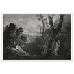 John Martin mezzotint engraving . Satan Contemplating Adam and Eve in Paradise. Paradise Lost by Milton.