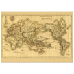 Ancient map of the world. The world on Mercator projection