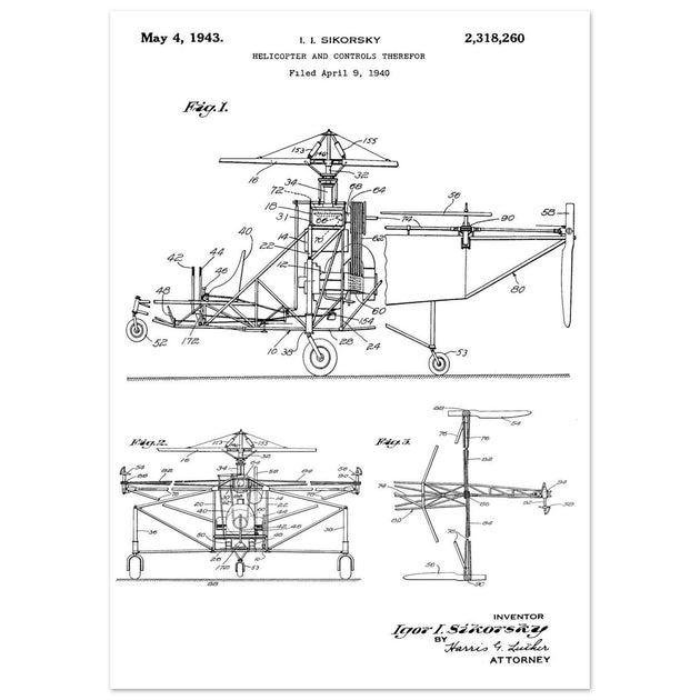 Helicopter patent by Igor Sikorsky