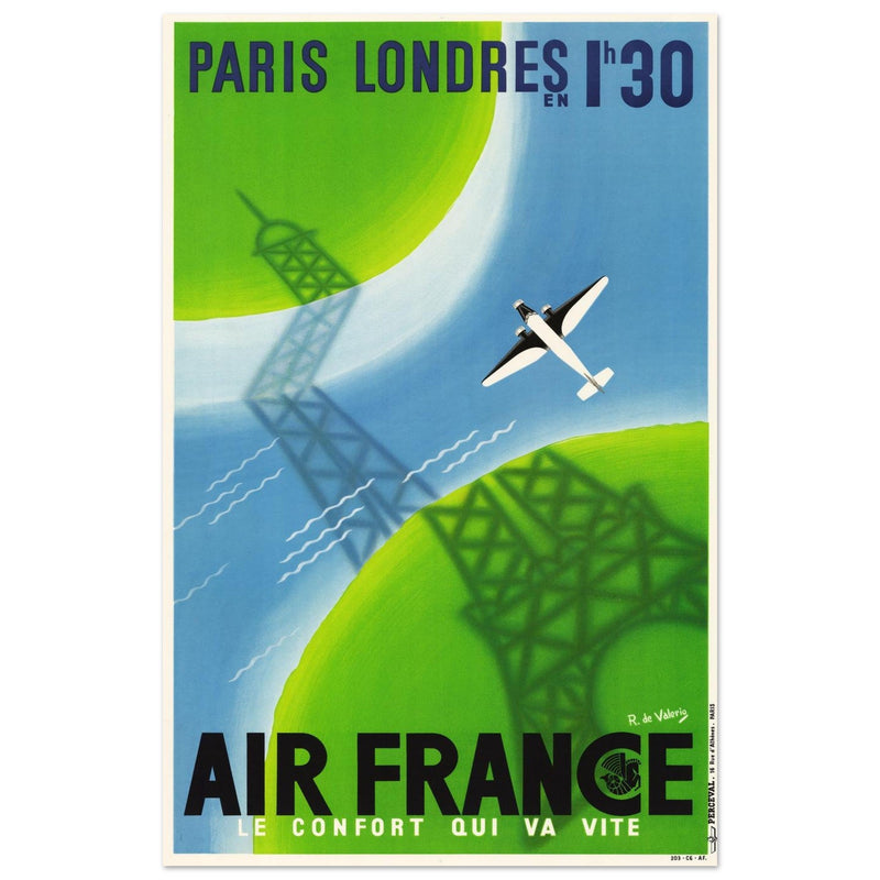 Air France Paris Londres vintage advertisng by Roger de Valerio.