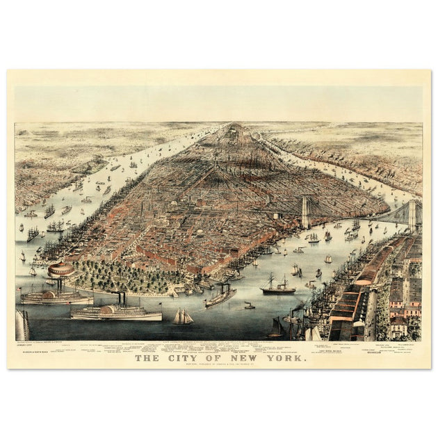 Aerial view of the city of New York by Nathaniel Currier and James Merritt Ives
