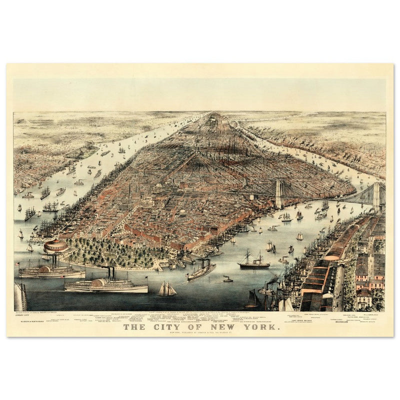 Aerial view of the city of New York by Nathaniel Currier and James Merritt Ives