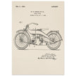 Vintage motorcycle patent by William S Harley founder of harley davidson.
