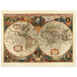 1638 Double hemisphere old world map by Hendrik Hondius.