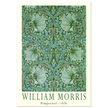 William Morris Pimpernel 1876. Green leaves and flowers wintage wallpaper art print.