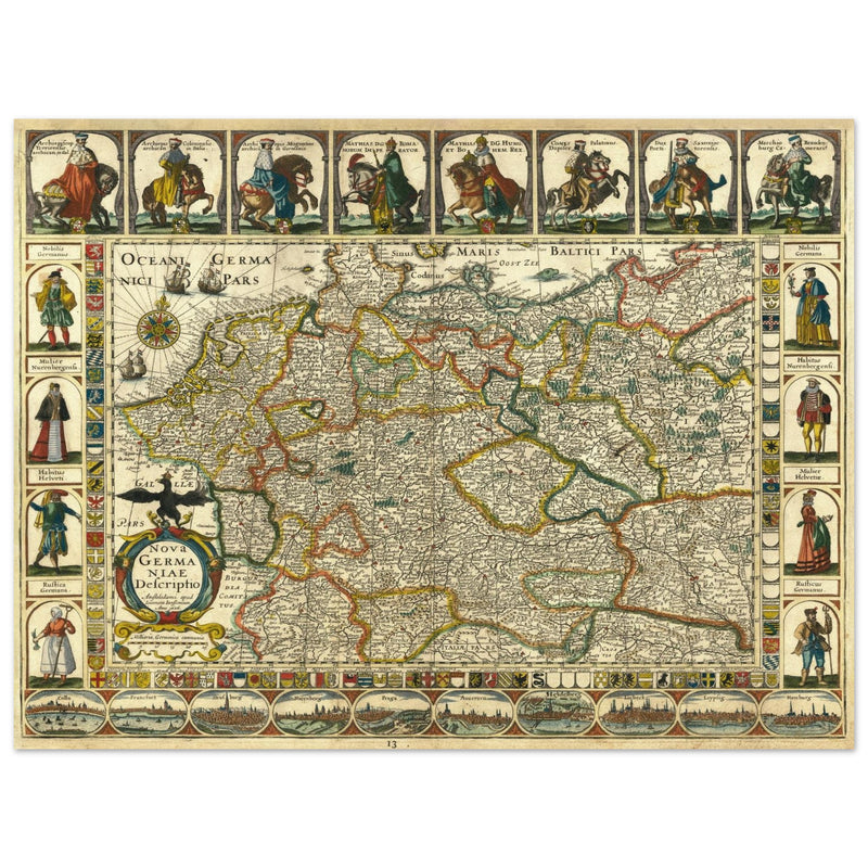The Holy Roman Empire ancient map by Jan Jansson . Nova Germaniae Descriptio .