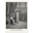Gustave Dore The Bible engraving print . Jesus raising up the daughter of Jairus miracle .
