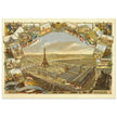 Exposition Universelle de Paris 1889. Eiffel Tower and Paris city view.