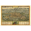 Rome Italy antique vintage city map. 1572 ancient map of the italian capital by Georg Braun and  Frans Hogenberg.