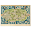 Ancient vintage old map of the world poster reproduction by Guillaume Le Testu 1555
