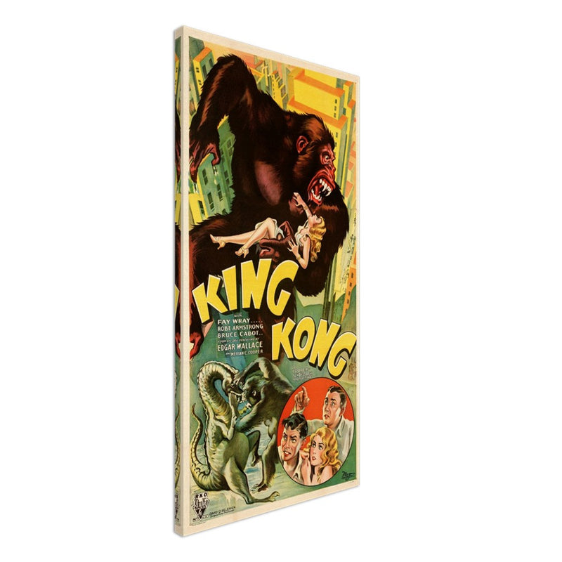 King Kong historic movie canvas reproduction. Wrapped canvas with mirror wrap