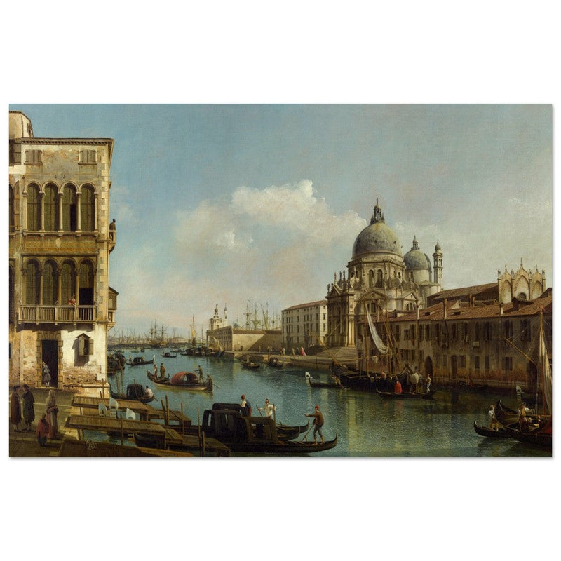 Grand Canal and Santa Maria della Salute in Venice Italy. Antique painting by Bernardo Bellotto 1743.