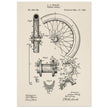 Vehicle whell patent illustration. Vintage drawing .