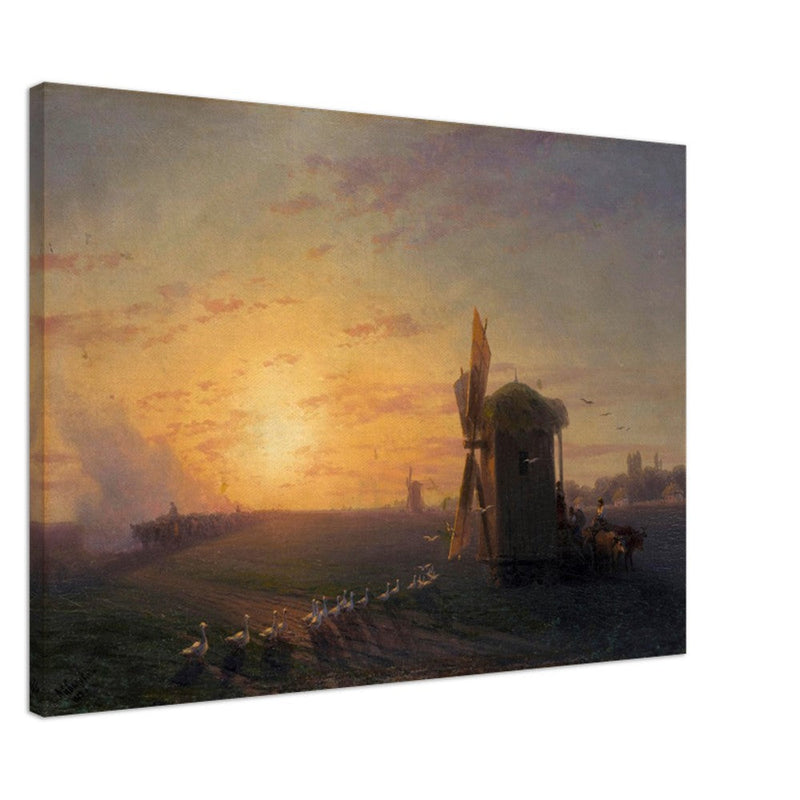 Steppe at sunset by Ivan Aivazovsky.