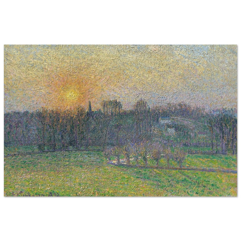 View of Bazincourt Sunset by Camille Pissarro