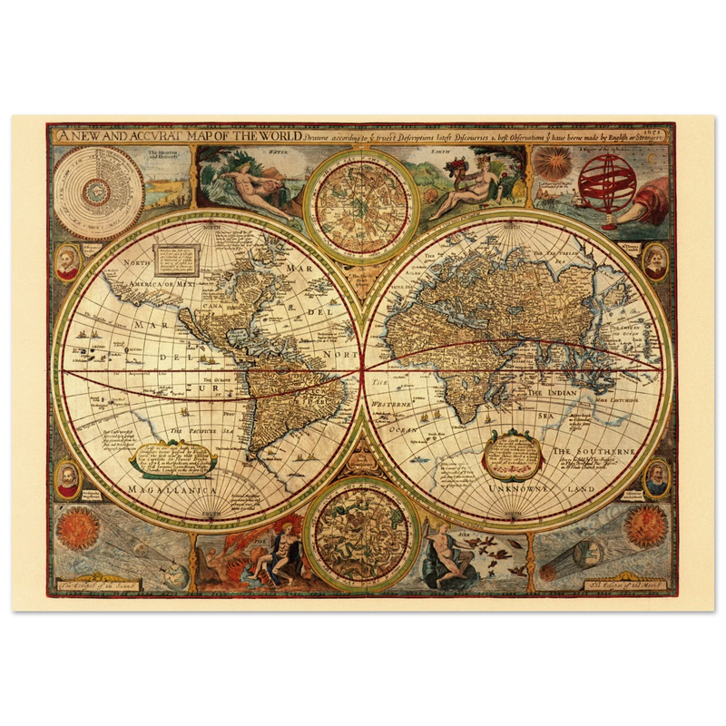 1651 Ancient world map by John Speed