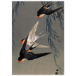 Ohara Koson Three red-rumped swallows in a dive