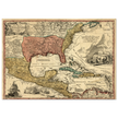 Ancient map of North America. Regni Mexicani seu Novae Hispaniae, Ludovicianae, N. Angliae, Carolinae, Virginae et Pennsylvaniae by Johann Baptist Homann