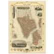 Vintage New York City map. Antique city plan of the city of New York.