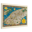 Old map of Manhattan New York City. Antique map reproduction of Manhattan of the 20's