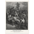 Gustave Dore The Bible engraving print . Nailing Christ to the cross illustration .