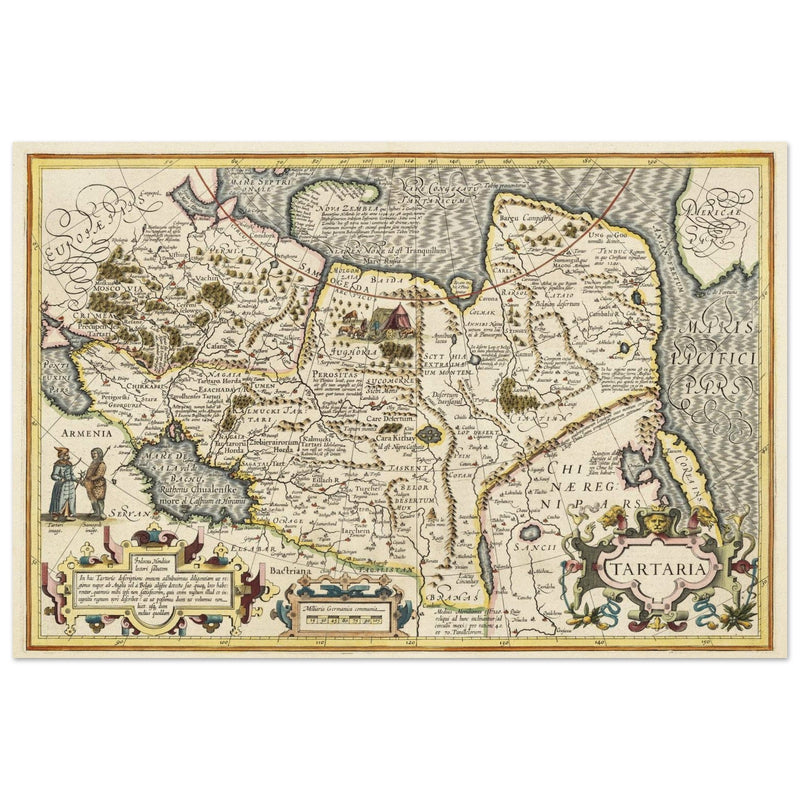Ancient map of Russia by Jodocus Hondius  1633.