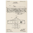 Flying machine patent 1906 by the Wright brothers. Vintage airplane.