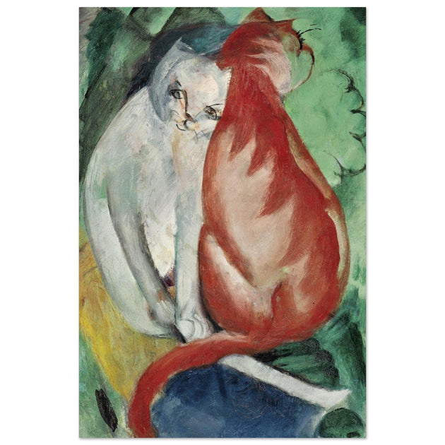 Katzen, Rot und Weiß Cats Red and White painting reproduction by Franz Marc